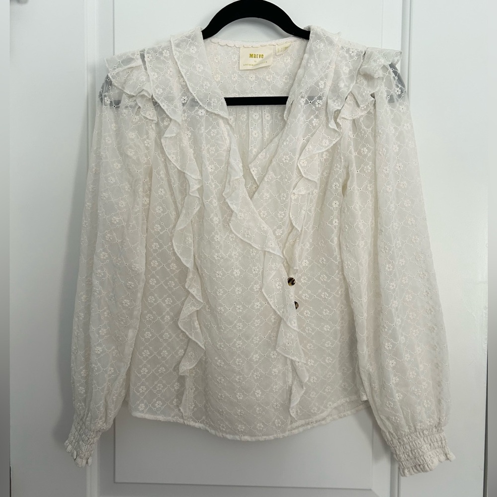 Maeve Anthropologie Laila Ruffled Blouse - Picture 2 of 5